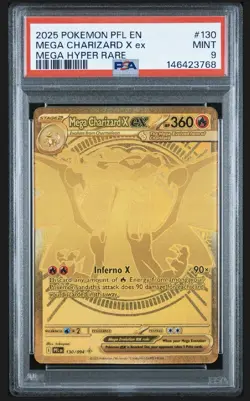 Pokemon Mega Charizard X EX 130/094 Phantasmal Flames Hyper Rare PSA 9 - Image 1