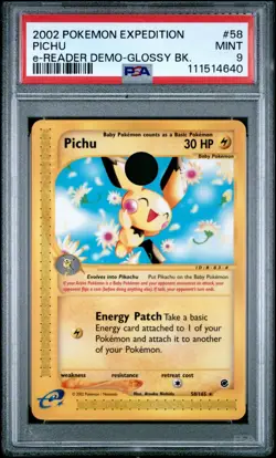 2002 POKEMON EXPEDITION PICHU E-Reader E3 Demo Glossy PSA MINT 9 - Image 1