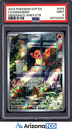 Pokemon 2023 Charmander 044 Full Art Black Star Promo Obsidian Flames ETB PSA 9 - Image 1