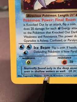Pokemon TCG Dark Gyarados 8/82 Team Rocket Prerelease Holo Rare VTG WOTC Swirl - Image 5