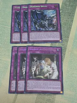3x Dominus Spark+3x Solemn Accusation BLZD Secret Rare 1st Edition NM Yugioh - Image 1
