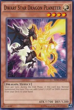 3x Yugioh SHVI-EN093 Dwarf Star Dragon Planeter Common Unlimited - Near Mint - Image 1