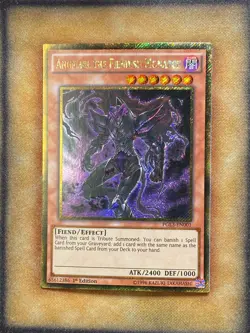 Yugioh Angmarl the Fiendish Monarch PGL3-EN001 Gold Secret Rare 1st Ed NM - Image 1