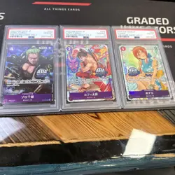 PSA10 One Piece Japanese Nami Luffy Zoro TREASURE CHEST VOL.1 Sequential set - Image 1
