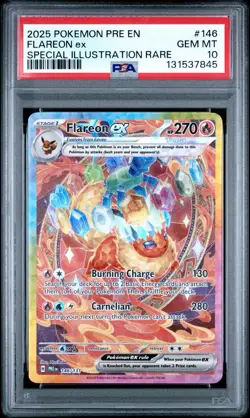 FLAREON EX 146/131 PSA 10 PRISMATIC EVOLUTIONS SIR POKEMON CARD ENGLISH - Image 1
