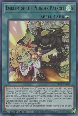 YUGIOH 1ST BLCR-EN089 EMBLEM OF THE PLUNDER PATROLL ULTRA RARE NEAR MINT (NM) - Image 1