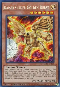 YUGIOH LDS3-EN136 KAISER GLIDER GOLDEN BURST SECRET RARE NEAR MINT (NM) - Image 1