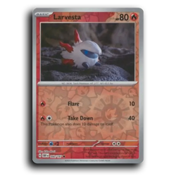 Larvesta 040/197 Common Obsidian Flames Pokemon Reverse Holo NM - Image 1
