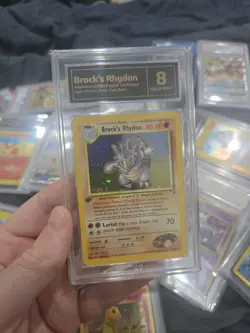 Brock's Rhydon 2/132 Gym Heroes 1st Edition Rare Holo Pokemon TCG 8 - Image 1