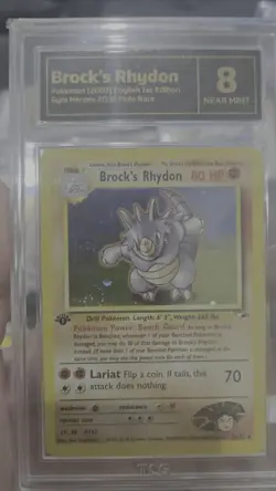 Brock's Rhydon 2/132 Gym Heroes 1st Edition Rare Holo Pokemon TCG 8 - Image 2