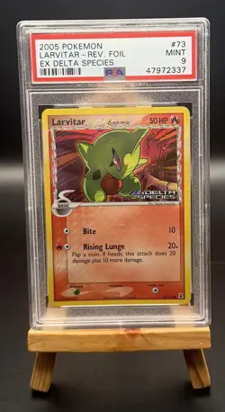 LARVITAR REVERSE HOLO 73/113 DELTA SPECIES POKEMON PSA 9 - Image 1