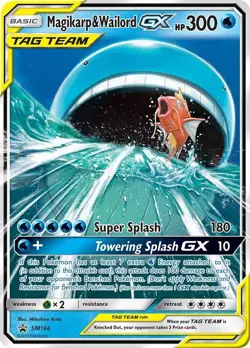 The Pokemon Company Magikarp & Wailord GX Promo Holo SM166 TAG TEAM 300HP - Image 1