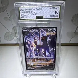 Pokemon TCG Umbreon V TG22 Brilliant Stars Ultra Rare Holo AGS 10 - Image 1