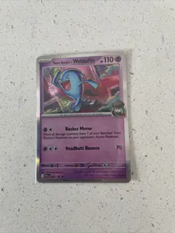 Pokemon TCG Team Rocket’s Wobbuffet Holo Rare Pack Fresh Mint 082/182 - Image 1