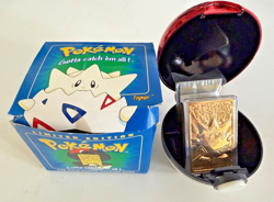 gorgeous 1999 Burger King Pokemon Togepi 23K gold plated card with box and COA - Image 1