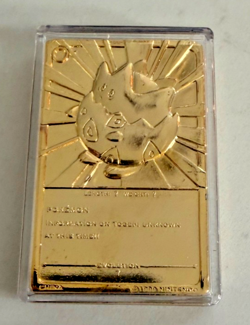 gorgeous 1999 Burger King Pokemon Togepi 23K gold plated card with box and COA - Image 3