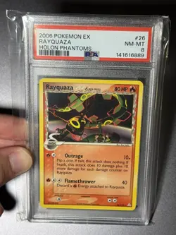 Pokemon Rayquaza Delta Species Holon Phantoms #26/110 PSA 8 Rare 2006 - Image 1