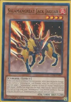 3x YUGIOH 1ST ED LD10-EN047 SALAMANGREAT JACK JAGUAR COMMON NEAR MINT (NM) - Image 1