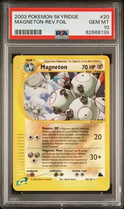 Pokemon TCG Magneton 2003 Skyridge 20/144 Reverse Holo Rare PSA 10 (POP: 55) - Image 2