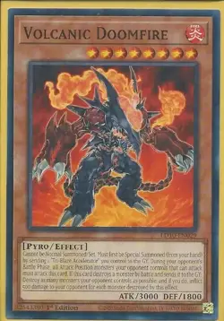 3x YUGIOH 1ST ED LD10-EN029 VOLCANIC DOOMFIRE COMMON NEAR MINT (NM) - Image 1