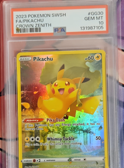 Pokemon Pikachu GG30/GG70 Crown Zenith Galarian Gallery Ultra Rare Holo PSA 10 - Image 1