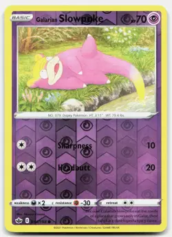 Galarian Slowpoke Common Chilling Reign Reverse Holo 054/198 NM/M Pokemon - Image 1