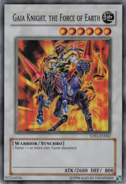 Yugioh Gaia Knight, the Force of Earth 5DS1-EN042 Super Rare LP - Image 1