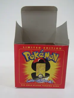 Pokemon Burger King 23K Gold Plated Pikachu Card Sealed Pokeball w/ Box 1999 - Image 3