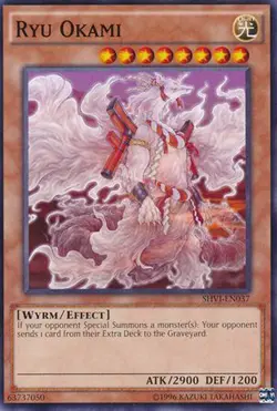 3x Yugioh SHVI-EN037 Ryu Okami Common Unlimited - Near Mint - Image 1
