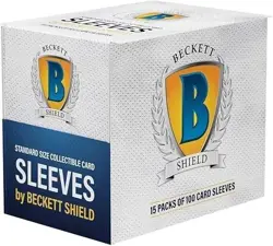15 PACK Beckett Shield Standard Size Card Soft Sleeves (1500 Count) Penny Sleeve - Image 1