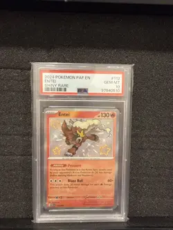 2024 POKEMON PAF EN-PALDEAN FATES SHINY RARE #112 ENTEI PSA 10 - Image 1