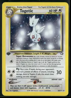 2000 Pokemon Neo Genesis Togetic 16/111 1st Edition Holo Rare - Image 1