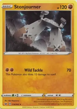 Pokemon Card 114/202 Stonjourner / Sword and Shield / Base Set - Image 1