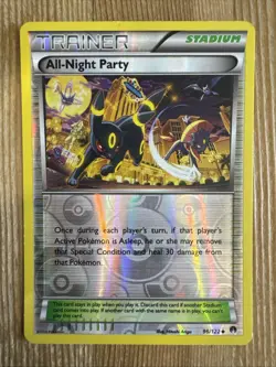 All-Night Party 96/122 XY Breakpoint REVERSE HOLO Pokemon MP - Image 1