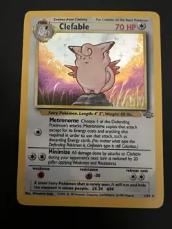 Clefable 1/64 Jungle Set Unlimited 1999 Pokemon Card Holo Rare NM - Image 1