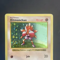 Hitmonchan 7/102 Holo Rare Base Set Shadowless Pokemon TCG WOTC MP 🤺 - Image 2