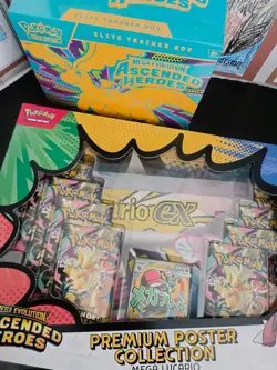 Pokemon TCG Ascended Heroes ETB Factory Sealed and poster collection - Image 1