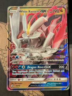 White Kyurem GX 48/70 Near Mint Majesty the Dragon Holo Rare Pokemon Ship Now - Image 1