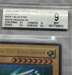 2002 YU-GI-OH! BLUE-EYES WHITE DRAGON SDK-001 9 Mint (8.5, 9.5, 10, 9.5) - Image 2