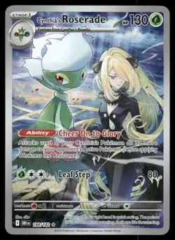 Pokemon Cards Cynthia's Roserade 184/182 Destined Rivals Illustration Rare NM - Image 1