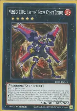3x YUGIOH 1ST ED LD10-EN043 NUMBER C105: BATTLIN' BOXER COMET CESTUS COMMON (NM) - Image 1