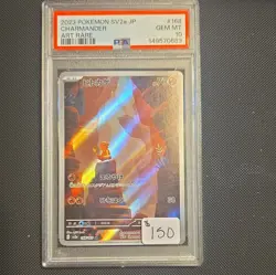 Pokemon SV2a Card 151 Charmander 168/165 Art Rare Holo JP PSA 10 2023 - Image 1