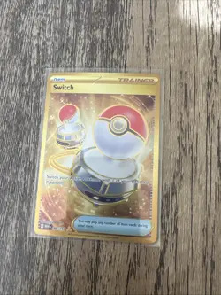 🔥Pokemon Switch 206/165 Gold Hyper Rare SV151 Mew EN NM/Mint Trainer Card🔥 - Image 1