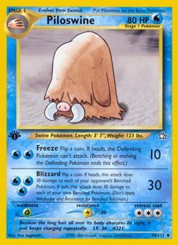Piloswine 44/111 Uncommon Neo Genesis Pokemon Unlimited Moderately Played - Image 1
