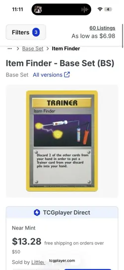 Item Finder 74/102 Pokemon Base Set Unlimited ✨🔥SHIPS FAST 💨+FREE GIFT 🎁 📈 - Image 2