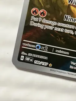 Ninetails 199/197 Obsidian Flames Holo Full Art IR Illustration Rare NM Pokemon - Image 2