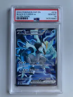 2024 POKEMON SSP EN-SURGING SPARKS ULTRA RARE #218 BLACK KYUREM EX PSA 10 - Image 1