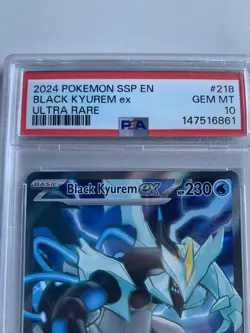 2024 POKEMON SSP EN-SURGING SPARKS ULTRA RARE #218 BLACK KYUREM EX PSA 10 - Image 2