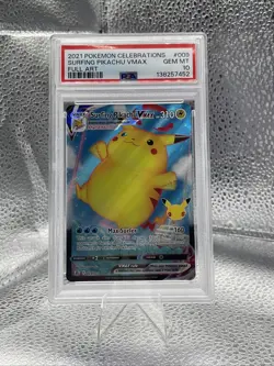 Pokemon Surfing Pikachu Vmax Celebrations 009/025 Psa 10 - Image 1