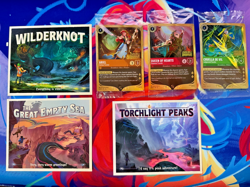 Disney Lorcana Wilds Unknown Prerelease Kit Promos + Postcard Set - Image 1